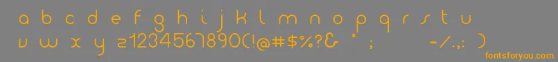 フォントGirolight001 – オレンジの文字は灰色の背景にあります。