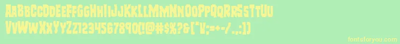 Freakfinder Font – Yellow Fonts on Green Background