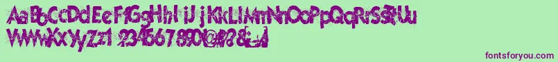 Cuttingedge Font – Purple Fonts on Green Background