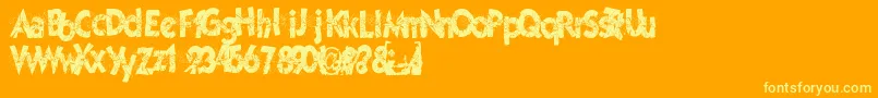 Cuttingedge Font – Yellow Fonts on Orange Background