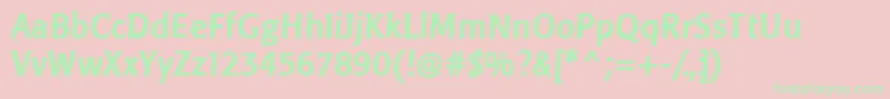 LinotypePisaBold-Schriftart – Grüne Schriften auf rosa Hintergrund