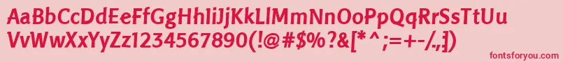 LinotypePisaBold Font – Red Fonts on Pink Background