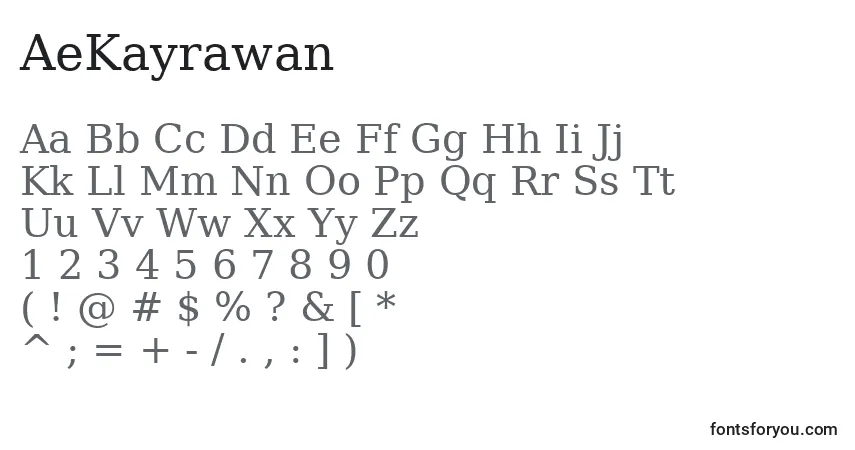 Schriftart AeKayrawan – Alphabet, Zahlen, spezielle Symbole