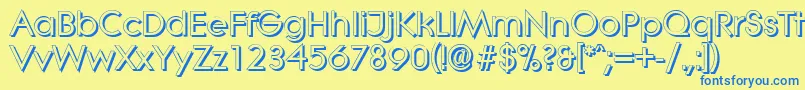 LiterashadowBold Font – Blue Fonts on Yellow Background