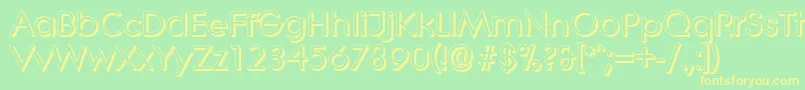 LiterashadowBold Font – Yellow Fonts on Green Background