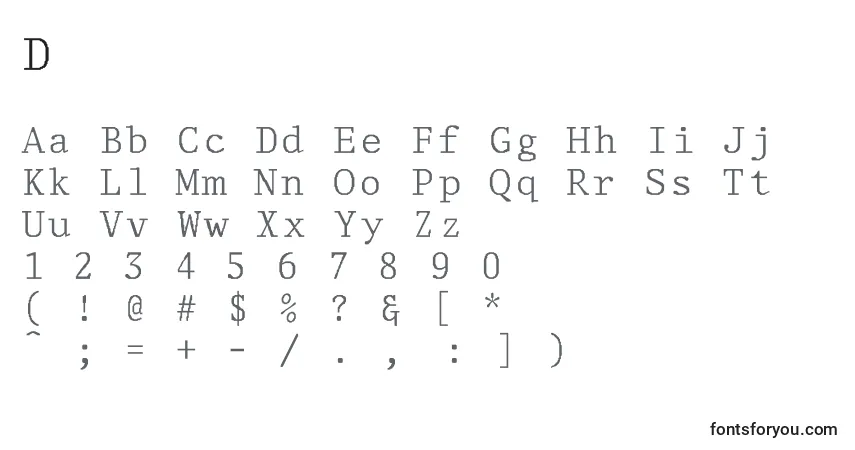 DelegateNormal-fontti – aakkoset, numerot, erikoismerkit