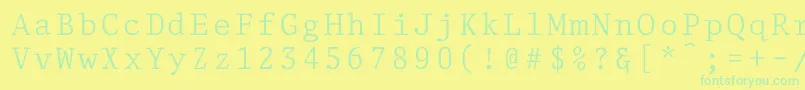 DelegateNormal Font – Green Fonts on Yellow Background