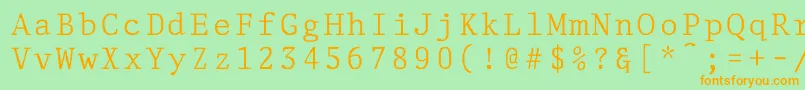 DelegateNormal Font – Orange Fonts on Green Background