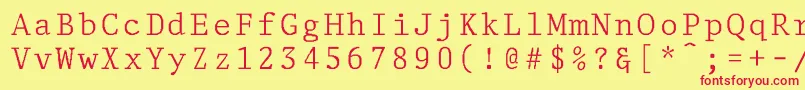 DelegateNormal Font – Red Fonts on Yellow Background