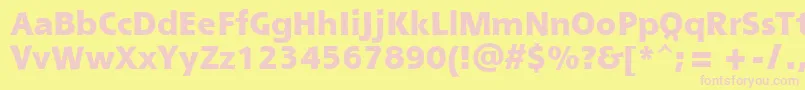 Police ShannonExtraBoldAtt – polices roses sur fond jaune