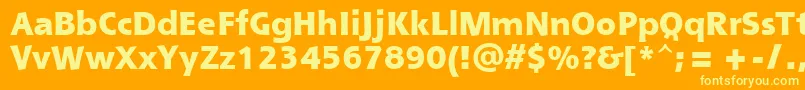Czcionka ShannonExtraBoldAtt – żółte czcionki na pomarańczowym tle