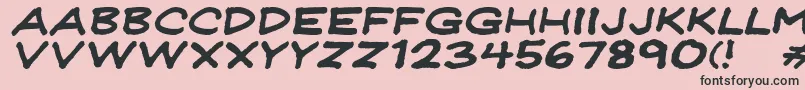 フォントJeffreyprintwideitalic – ピンクの背景に黒い文字