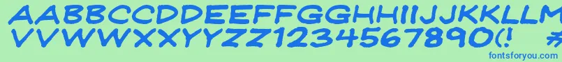 fuente Jeffreyprintwideitalic – Fuentes Azules Sobre Fondo Verde