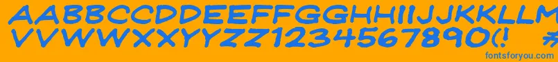 fuente Jeffreyprintwideitalic – Fuentes Azules Sobre Fondo Naranja