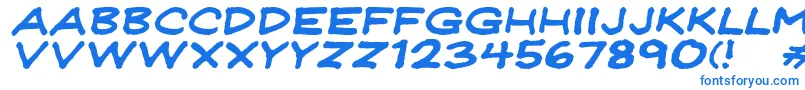 Jeffreyprintwideitalic Font – Blue Fonts on White Background