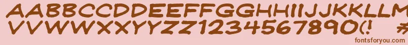 Jeffreyprintwideitalic Font – Brown Fonts on Pink Background