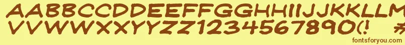 Jeffreyprintwideitalic Font – Brown Fonts on Yellow Background