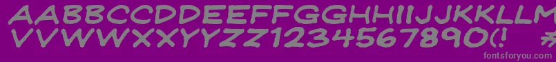 Jeffreyprintwideitalic Font – Gray Fonts on Purple Background