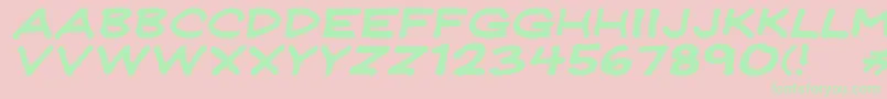 Jeffreyprintwideitalic Font – Green Fonts on Pink Background