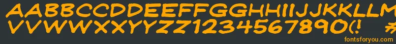 Jeffreyprintwideitalic Font – Orange Fonts on Black Background