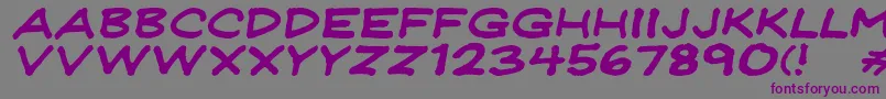 Jeffreyprintwideitalic Font – Purple Fonts on Gray Background