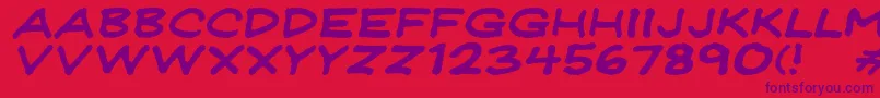 Jeffreyprintwideitalic Font – Purple Fonts on Red Background