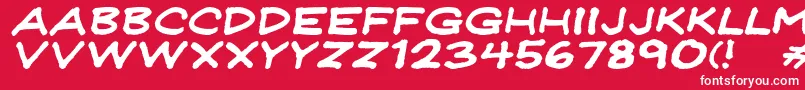 Jeffreyprintwideitalic Font – White Fonts on Red Background