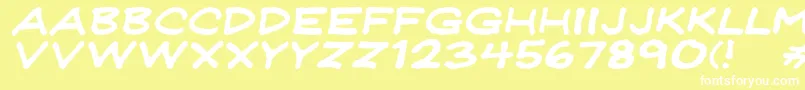 Jeffreyprintwideitalic Font – White Fonts on Yellow Background