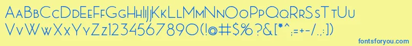 MbPictureHouseTwo Font – Blue Fonts on Yellow Background