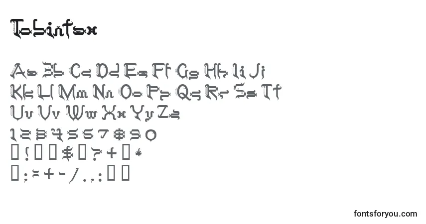 Tobintaxフォント–アルファベット、数字、特殊文字