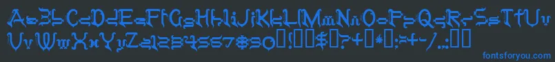 Tobintax Font – Blue Fonts on Black Background