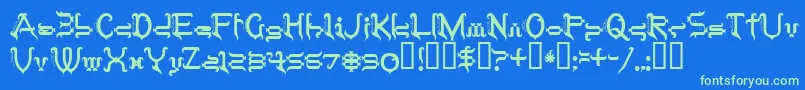 Tobintax Font – Green Fonts on Blue Background