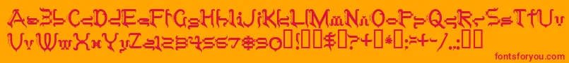 Tobintax Font – Red Fonts on Orange Background