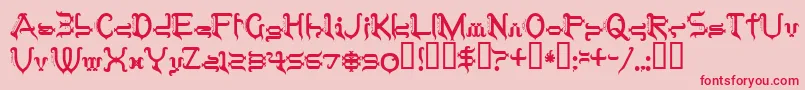 Tobintax-Schriftart – Rote Schriften auf rosa Hintergrund