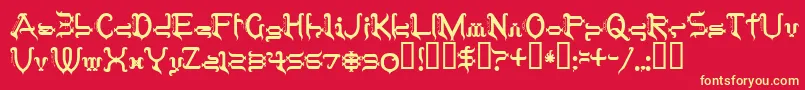 Tobintax Font – Yellow Fonts on Red Background