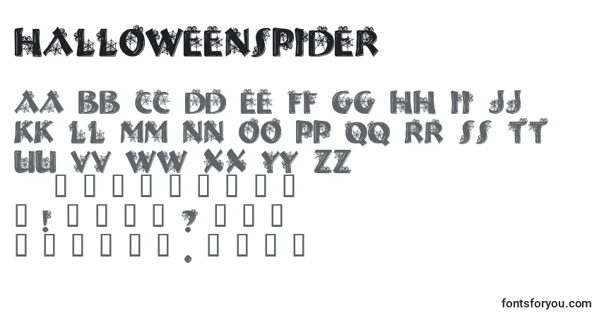 HalloweenSpider-fontti – aakkoset, numerot, erikoismerkit