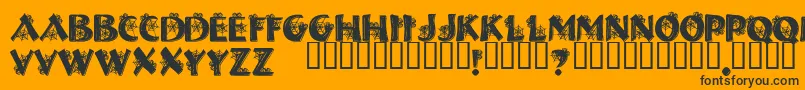 HalloweenSpider-fontti – mustat fontit oranssilla taustalla