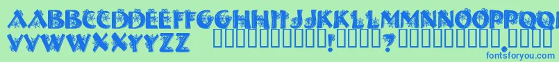 HalloweenSpider Font – Blue Fonts on Green Background