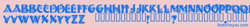 フォントHalloweenSpider – ピンクの背景に青い文字