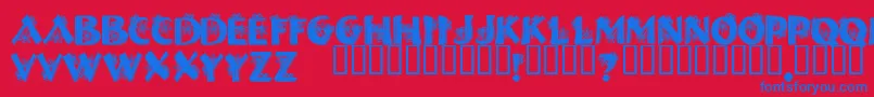 フォントHalloweenSpider – 赤い背景に青い文字