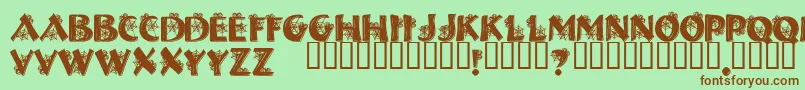 HalloweenSpider Font – Brown Fonts on Green Background