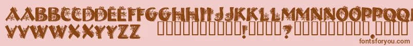 HalloweenSpider-Schriftart – Braune Schriften auf rosa Hintergrund
