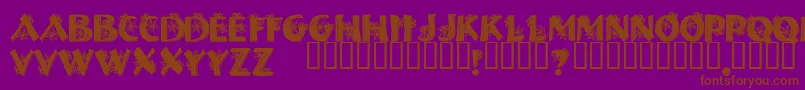 フォントHalloweenSpider – 紫色の背景に茶色のフォント
