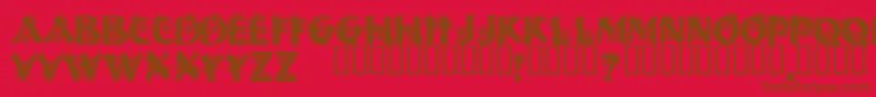 フォントHalloweenSpider – 赤い背景に茶色の文字