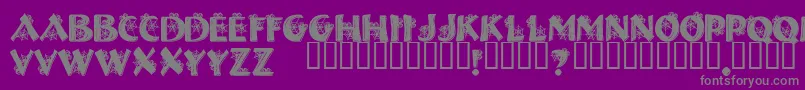 フォントHalloweenSpider – 紫の背景に灰色の文字
