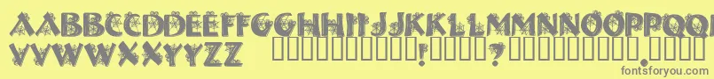 HalloweenSpider-fontti – harmaat kirjasimet keltaisella taustalla