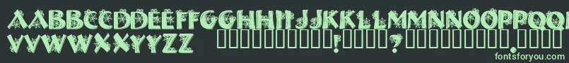 フォントHalloweenSpider – 黒い背景に緑の文字