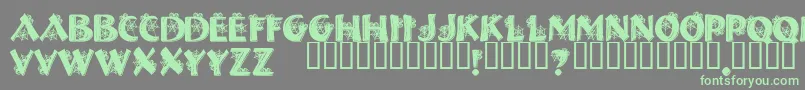 フォントHalloweenSpider – 灰色の背景に緑のフォント