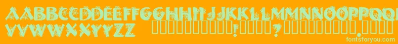 HalloweenSpider Font – Green Fonts on Orange Background