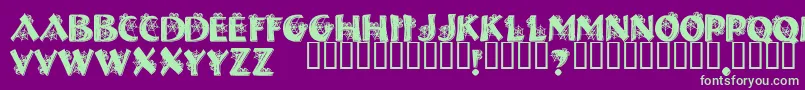 フォントHalloweenSpider – 紫の背景に緑のフォント